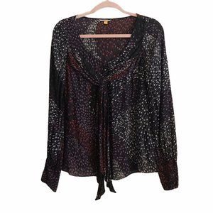 Leifsdottir Anthro Tulip Floral Tie Front Top